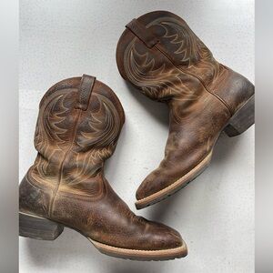 ARIAT Brown Oiled Rowdy Hybrid Rancher Western Boot Size 11EE (Wide)